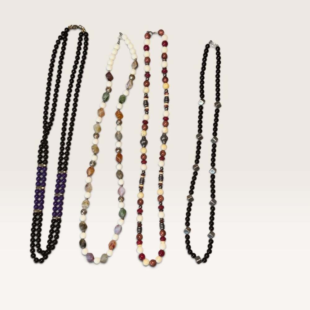 Vintage Beaded Necklace Set of 4 Assorted Multistrand and Statement Styles